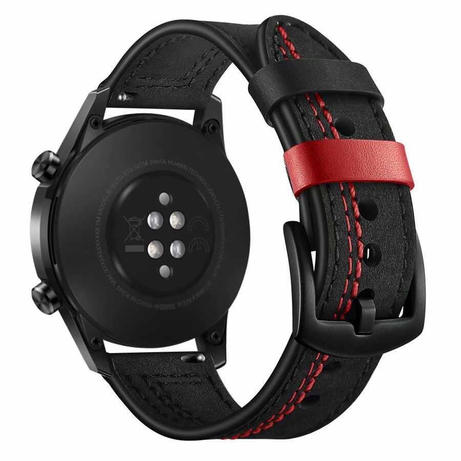 Gear S3 (22mm) KRD-19 Deri Kordon Yeşil