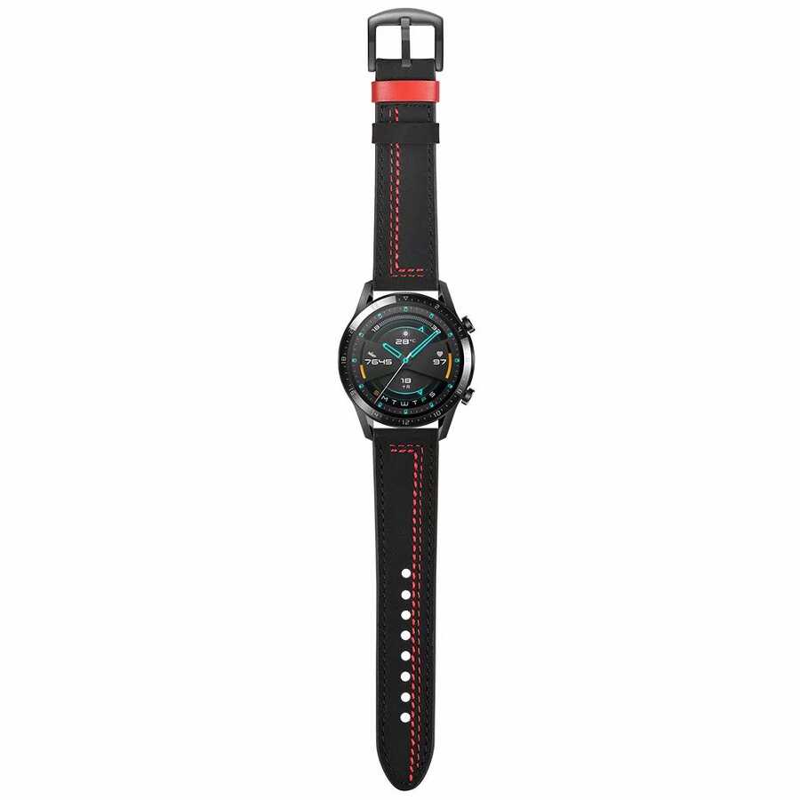 Gear S3 (22mm) KRD-19 Deri Kordon Yeşil
