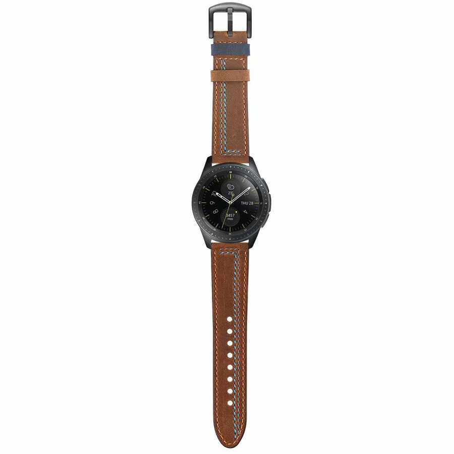 Gear S3 (22mm) KRD-19 Deri Kordon Yeşil