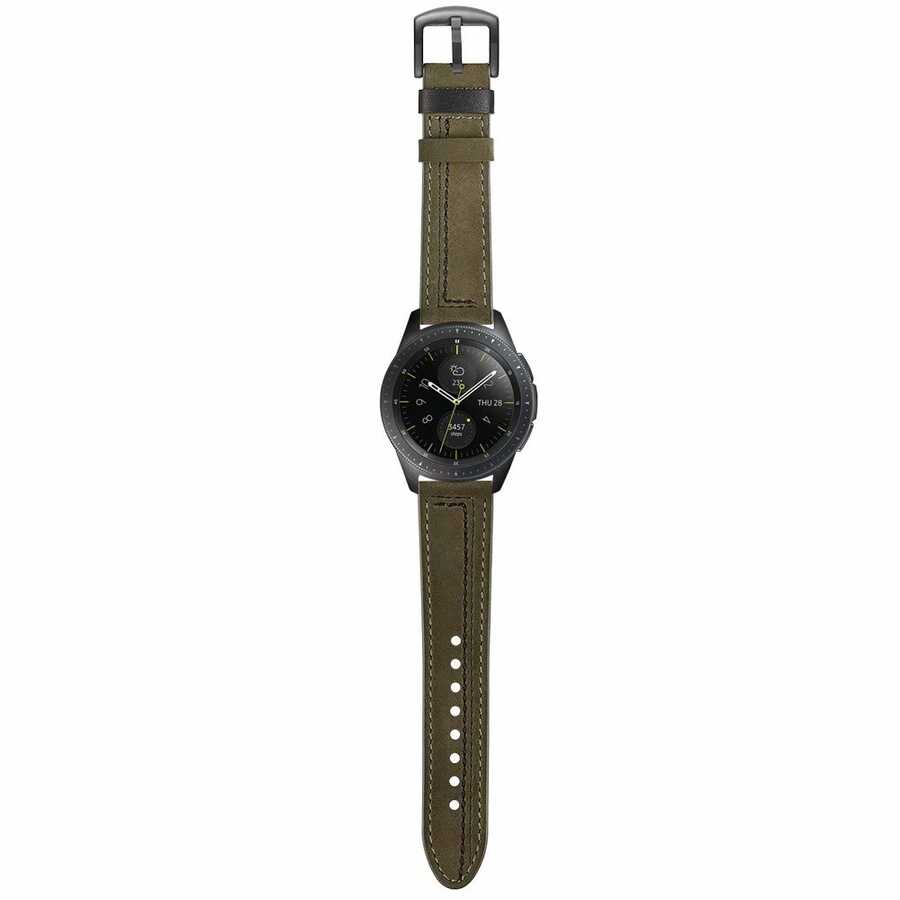 Gear S3 (22mm) KRD-19 Deri Kordon Kahverengi