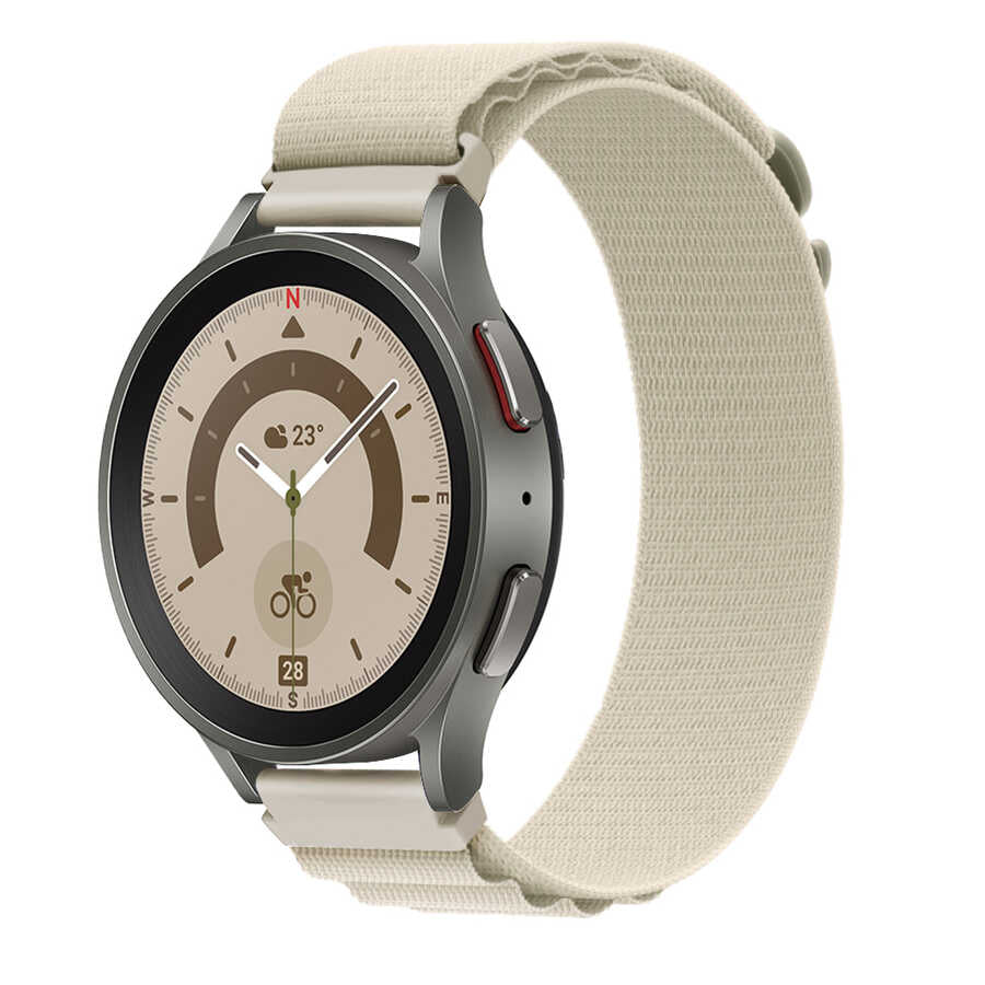 Gear S3 (22mm) Zore KRD-74 22mm Hasır Kordon Yeşil