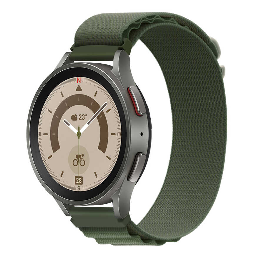 Gear S3 (22mm) Zore KRD-74 22mm Hasır Kordon Yeşil