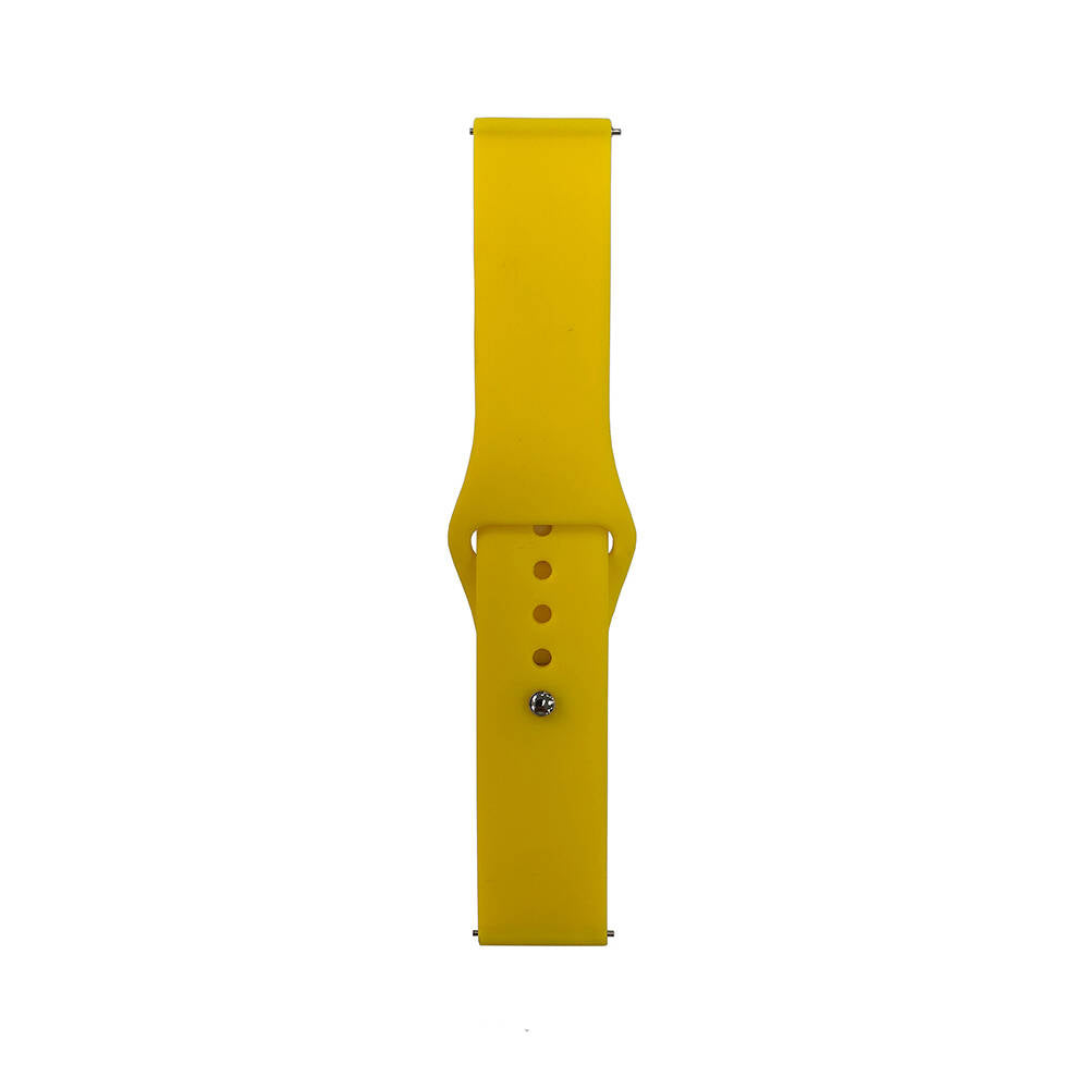 Gear S3 Band Serisi 22mm Klasik Kordon Silikon Strap Kayış Sarı