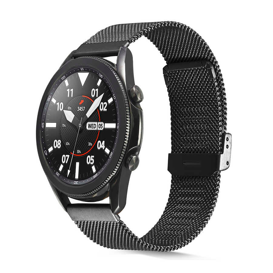 Gear S3 KRD-45 22mm Metal Kordon Siyah