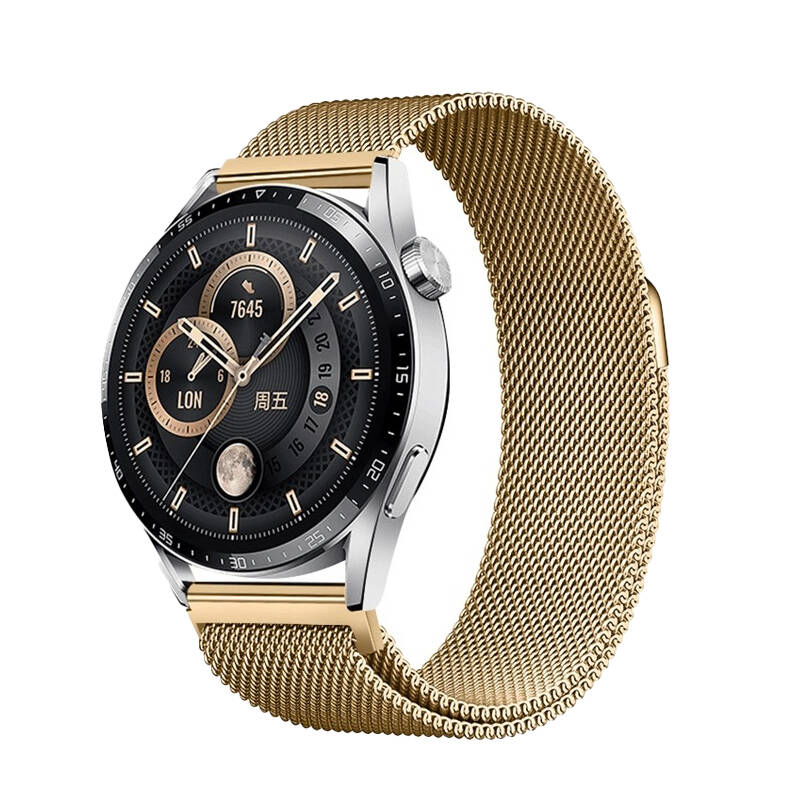 Gear S3 Zore Band-12 22mm Metal Hasır Kordon Siyah