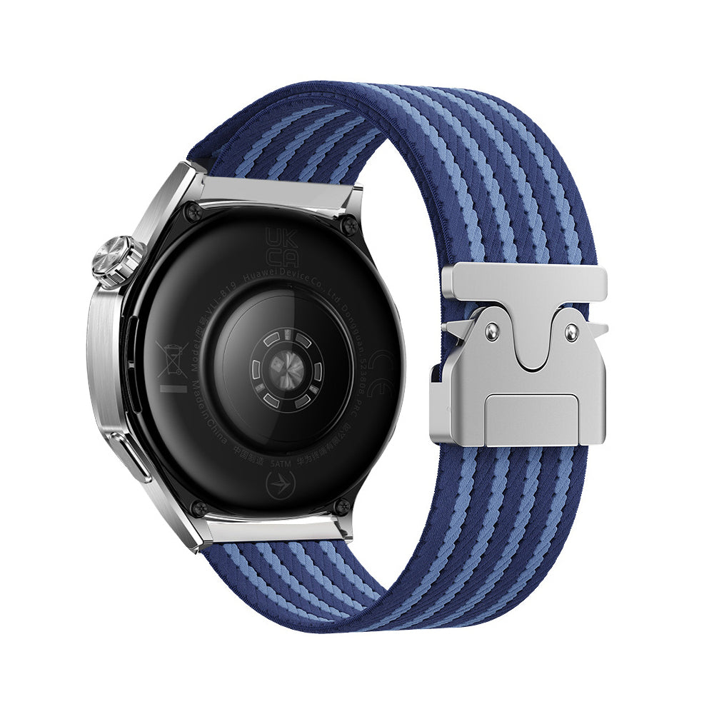 Gear S3 Zore KRD-133 22mm Naylon Kumaş Hasır Örgülü Kordon Mavi