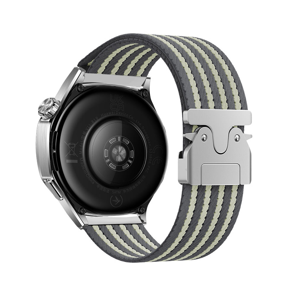 Gear S3 Zore KRD-133 22mm Naylon Kumaş Hasır Örgülü Kordon Gri