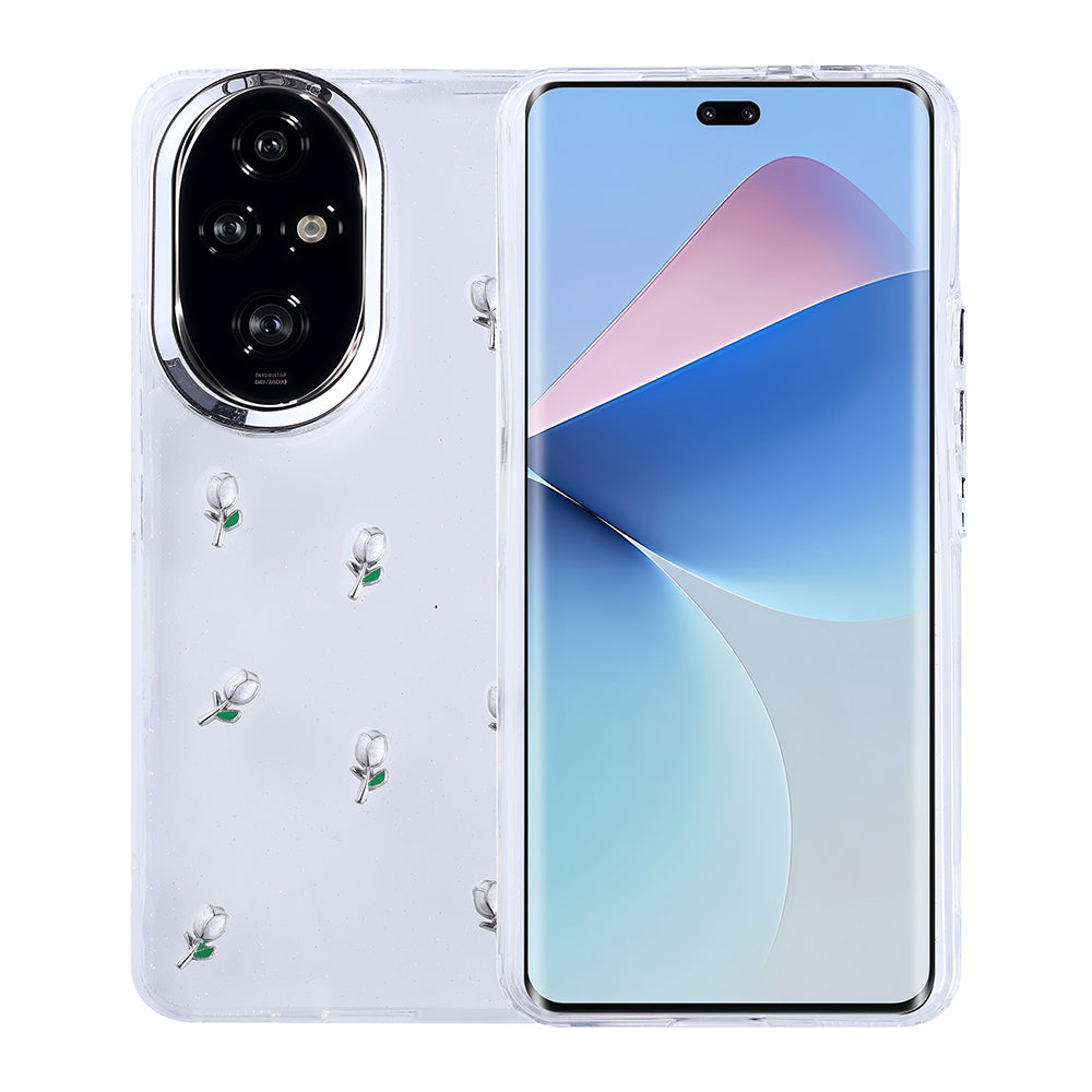 Honor 200 Kılıf Airbag Tasarımlı Simli Şeffaf Zore Kutup Kapak Lale
