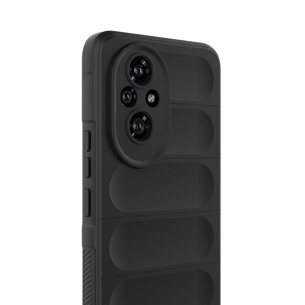 Honor 200 Kılıf Esnek TPU Oyuklu Arka Yüzey Tasarımlı Zore Etnik Silikon Kapak Siyah