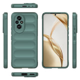 Honor 200 Kılıf Esnek TPU Oyuklu Arka Yüzey Tasarımlı Zore Etnik Silikon Kapak Koyu Yeşil