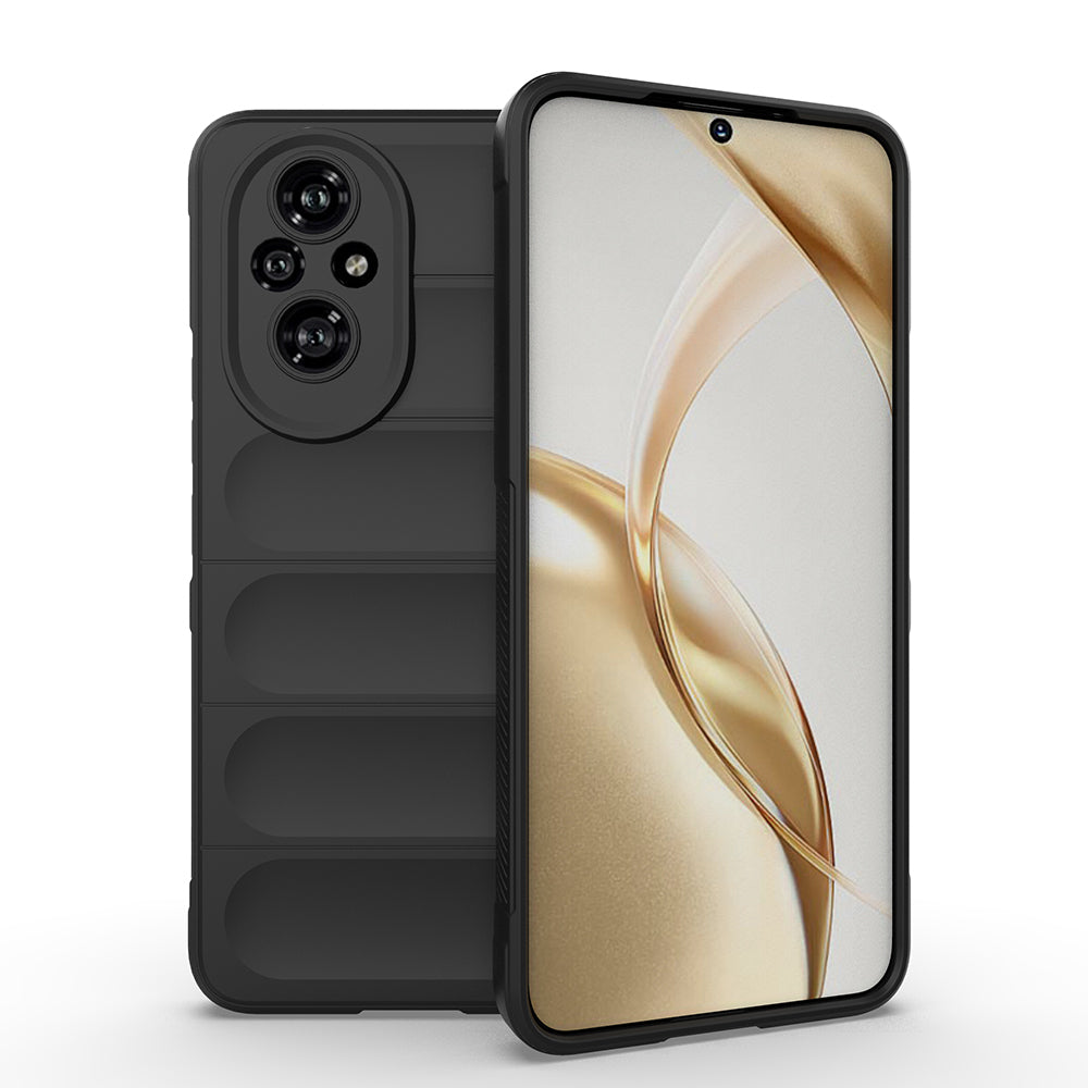 Honor 200 Kılıf Esnek TPU Oyuklu Arka Yüzey Tasarımlı Zore Etnik Silikon Kapak Siyah