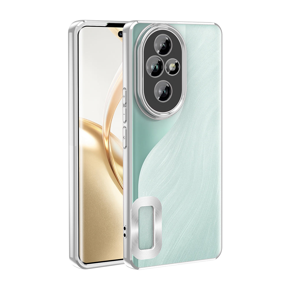 Honor 200 Kılıf Kamera Korumalı Logo Gösteren Zore Omega Kapak Gümüş