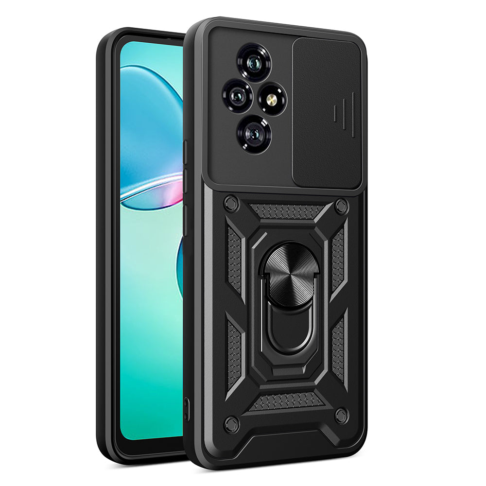 Honor 200 Kılıf Magnetik Standlı Kamera Korumalı Zore Sürgülü Vega Kapak Mavi