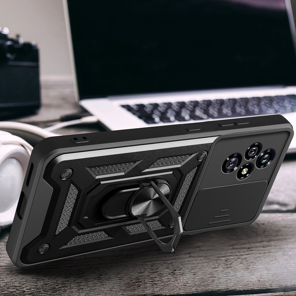 Honor 200 Kılıf Magnetik Standlı Kamera Korumalı Zore Sürgülü Vega Kapak Mavi
