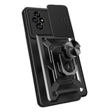 Honor 200 Kılıf Magnetik Standlı Kamera Korumalı Zore Sürgülü Vega Kapak Siyah