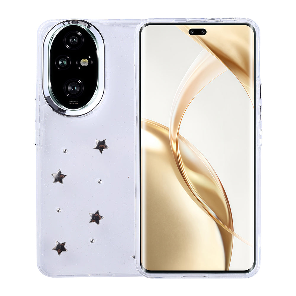 Honor 200 Pro Kılıf Airbag Tasarımlı Simli Şeffaf Zore Kutup Kapak Yıldız