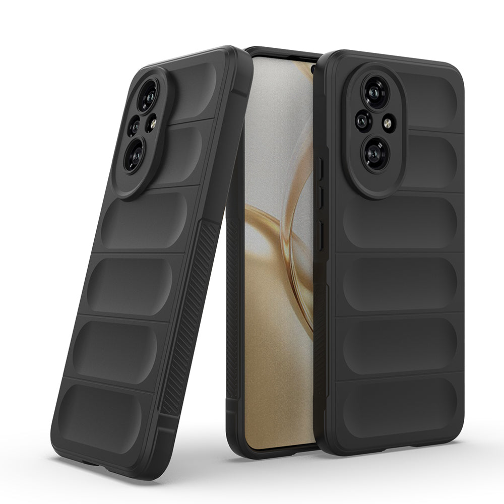Honor 200 Pro Kılıf Esnek TPU Oyuklu Arka Yüzey Tasarımlı Zore Etnik Silikon Kapak Koyu Yeşil