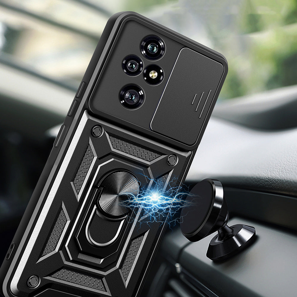 Honor 200 Pro Kılıf Magnetik Standlı Kamera Korumalı Zore Sürgülü Vega Kapak Mavi