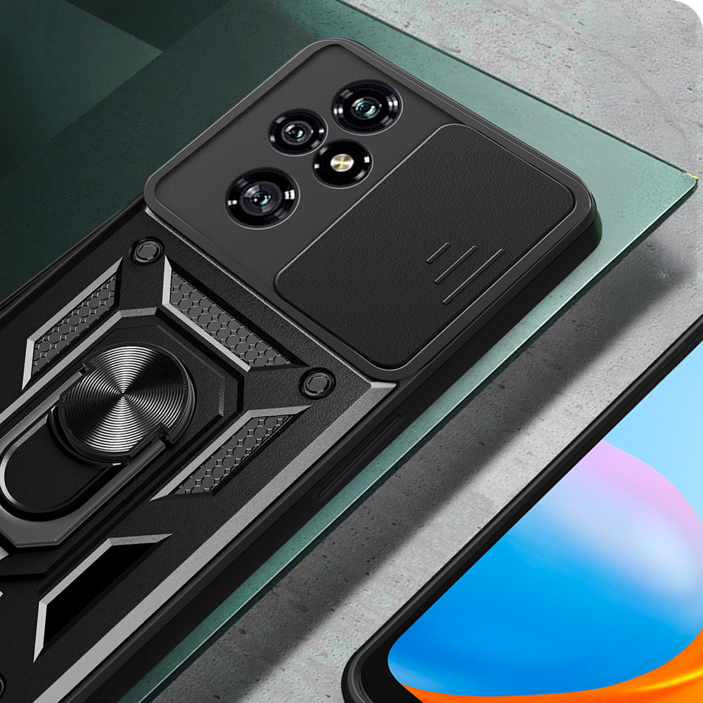 Honor 200 Pro Kılıf Magnetik Standlı Kamera Korumalı Zore Sürgülü Vega Kapak Mavi