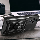 Honor 200 Pro Kılıf Magnetik Standlı Kamera Korumalı Zore Sürgülü Vega Kapak Siyah