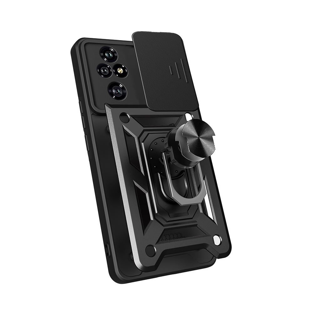Honor 200 Pro Kılıf Magnetik Standlı Kamera Korumalı Zore Sürgülü Vega Kapak Mavi