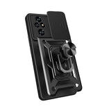 Honor 200 Pro Kılıf Magnetik Standlı Kamera Korumalı Zore Sürgülü Vega Kapak Siyah