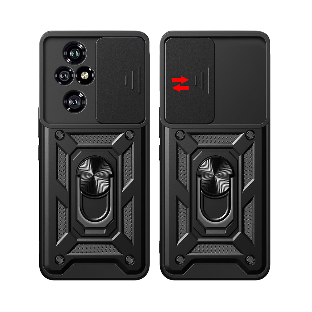 Honor 200 Pro Kılıf Magnetik Standlı Kamera Korumalı Zore Sürgülü Vega Kapak Mavi