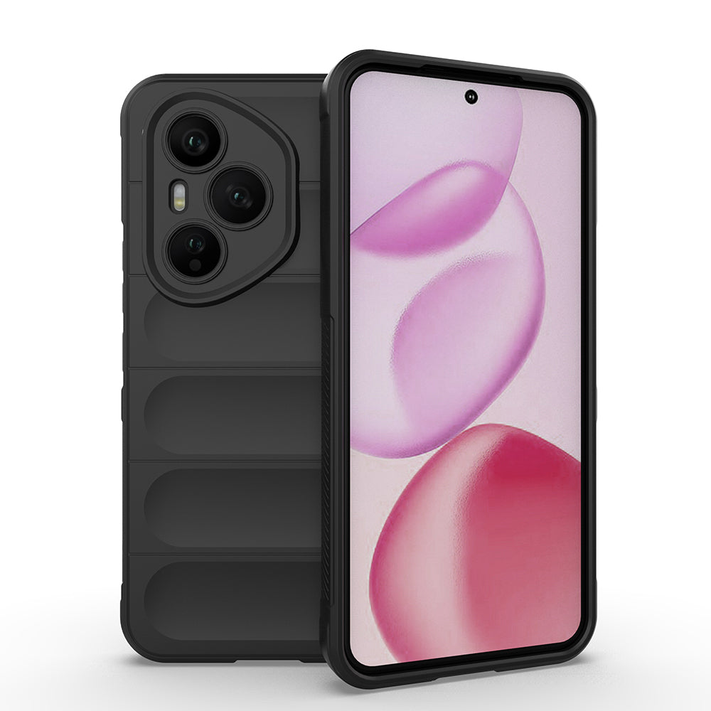 Honor 400 Pro Kılıf Esnek TPU Oyuklu Arka Yüzey Tasarımlı Zore Etnik Silikon Kapak Koyu Yeşil