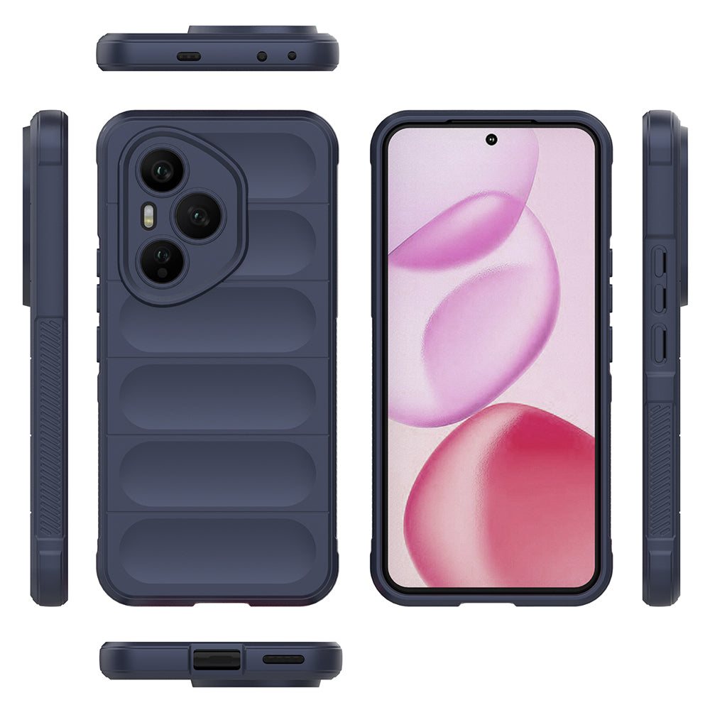 Honor 400 Pro Kılıf Esnek TPU Oyuklu Arka Yüzey Tasarımlı Zore Etnik Silikon Kapak Siyah