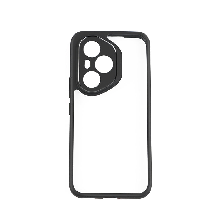 Honor 400 Pro Kılıf Kamera Korumalı Şeffaf Arka Yüzey Zore New Roll Kapak Siyah