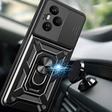 Honor 400 Pro Kılıf Magnetik Standlı Kamera Korumalı Zore Sürgülü Vega Kapak Siyah