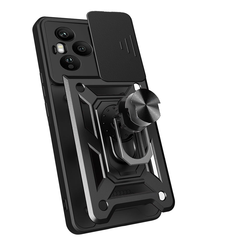Honor 400 Pro Kılıf Magnetik Standlı Kamera Korumalı Zore Sürgülü Vega Kapak Siyah