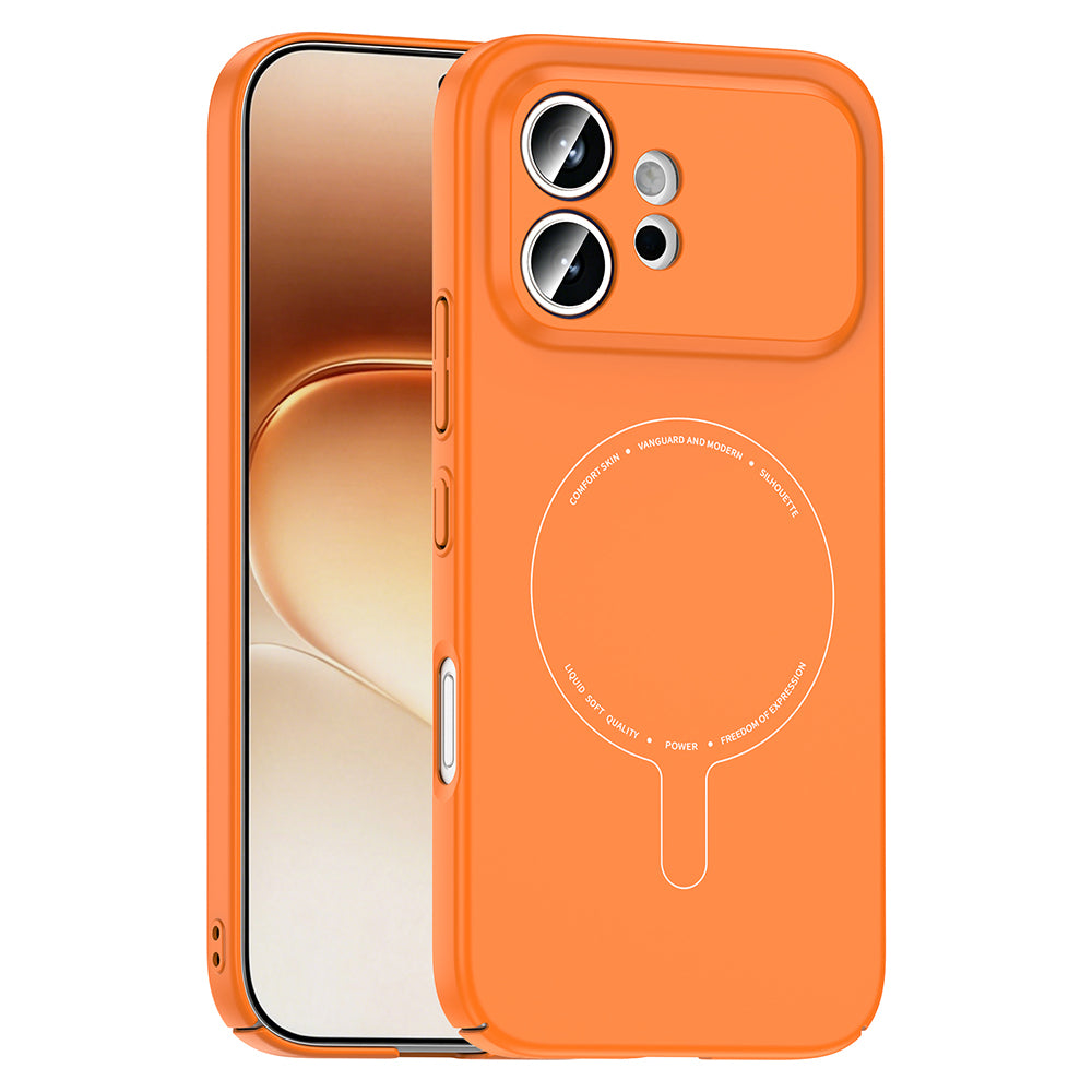 Honor 600 5G Kılıf M-Safe Şarj Özellikli Kamera Korumalı Zore Elio Sert PC Kapak Turuncu