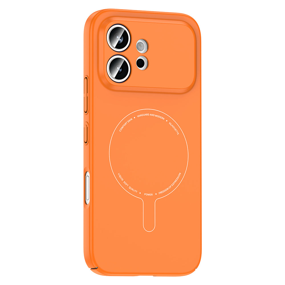 Honor 600 5G Kılıf M-Safe Şarj Özellikli Kamera Korumalı Zore Elio Sert PC Kapak Turuncu