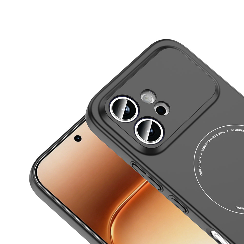 Honor 600 5G Kılıf M-Safe Şarj Özellikli Kamera Korumalı Zore Elio Sert PC Kapak Siyah