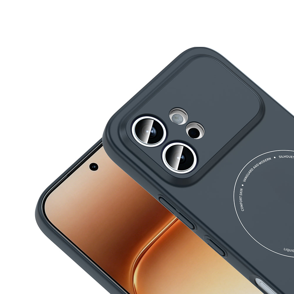 Honor 600 5G Kılıf M-Safe Şarj Özellikli Kamera Korumalı Zore Elio Sert PC Kapak Lacivert