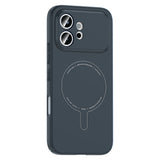 Honor 600 5G Kılıf M-Safe Şarj Özellikli Kamera Korumalı Zore Elio Sert PC Kapak Lacivert