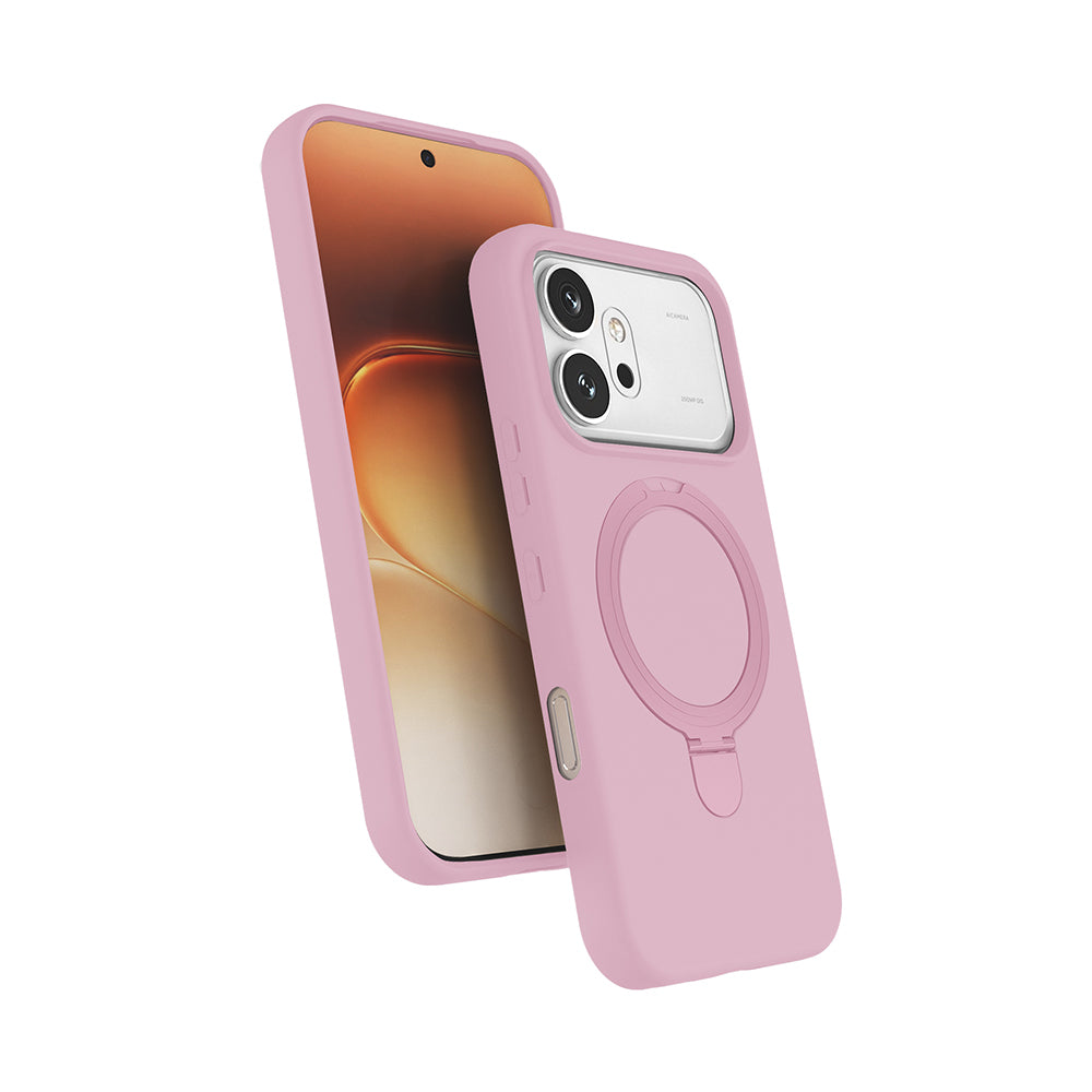 Honor 600 5G Kılıf M-safe Şarj Özellikli Standlı Zore Samara Kapak Pembe