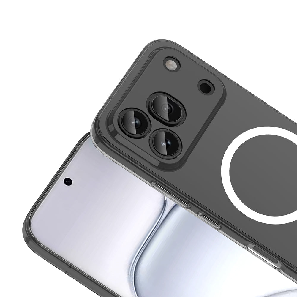 Honor 600 Pro 5G Kamera Korumalı M-Safe Şarj Özellikli Şeffaf Zore London Sert PC Kapak Şeffaf