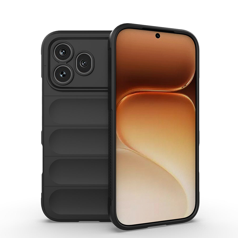 Honor 600 Pro 5G Kılıf Esnek TPU Oyuklu Arka Yüzey Tasarımlı Zore Etnik Silikon Kapak Siyah
