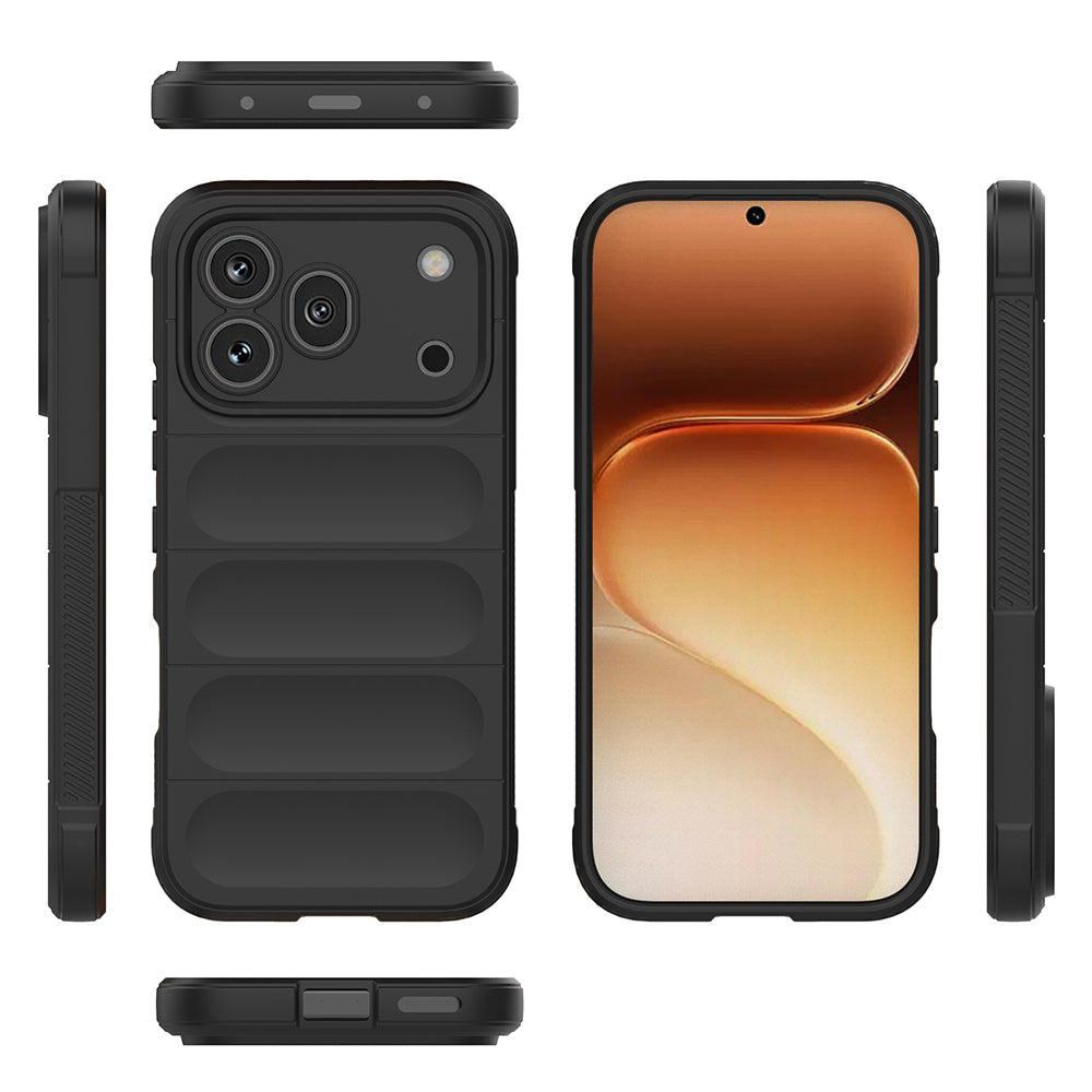 Honor 600 Pro 5G Kılıf Esnek TPU Oyuklu Arka Yüzey Tasarımlı Zore Etnik Silikon Kapak Siyah