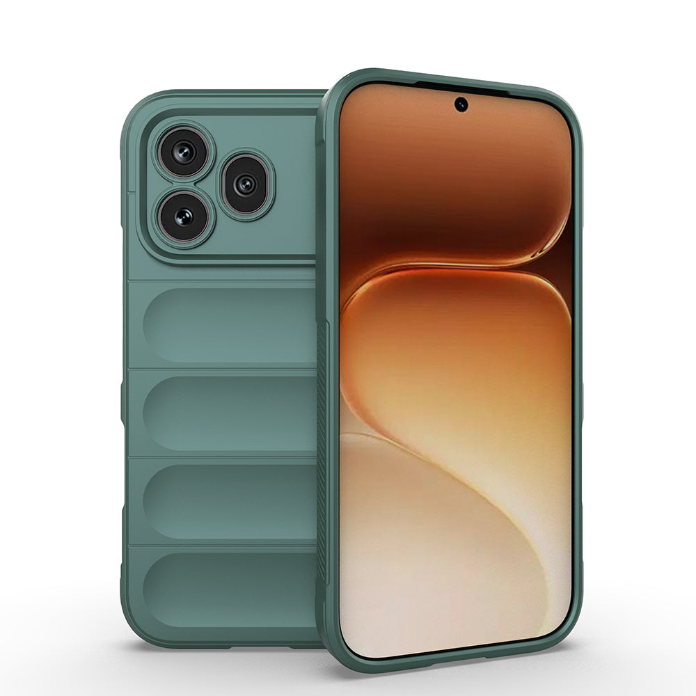 Honor 600 Pro 5G Kılıf Esnek TPU Oyuklu Arka Yüzey Tasarımlı Zore Etnik Silikon Kapak Koyu Yeşil