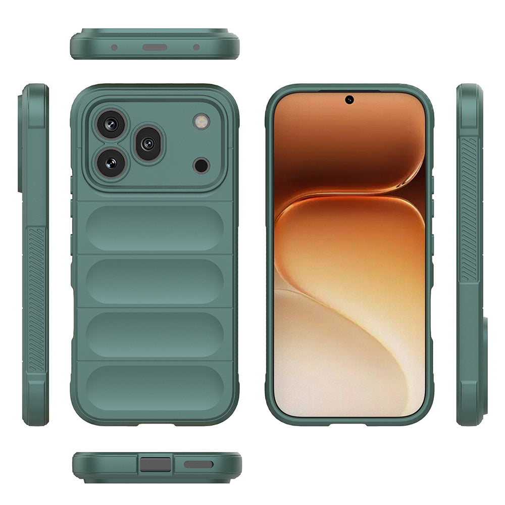 Honor 600 Pro 5G Kılıf Esnek TPU Oyuklu Arka Yüzey Tasarımlı Zore Etnik Silikon Kapak Koyu Yeşil