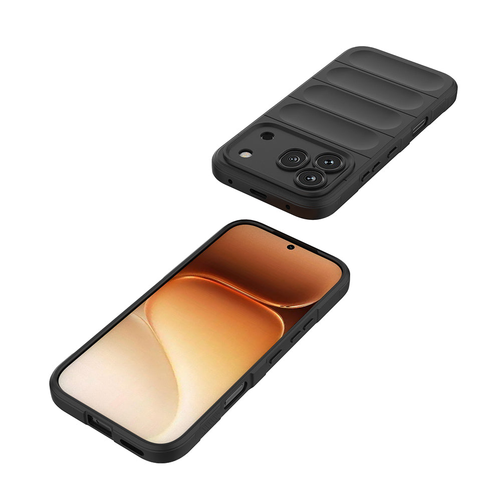 Honor 600 Pro 5G Kılıf Esnek TPU Oyuklu Arka Yüzey Tasarımlı Zore Etnik Silikon Kapak Siyah