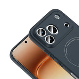 Honor 600 Pro 5G Kılıf M-Safe Şarj Özellikli Kamera Korumalı Zore Elio Sert PC Kapak Lacivert