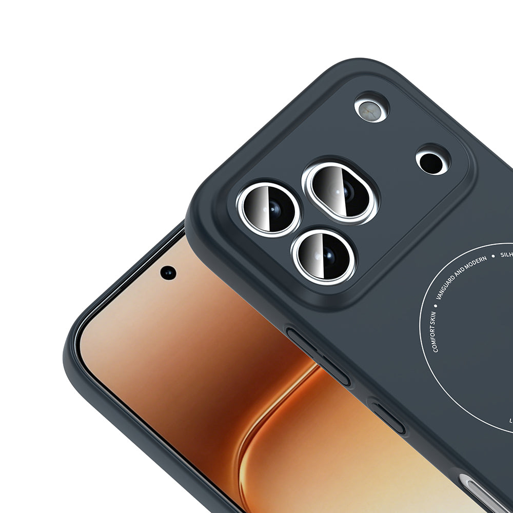 Honor 600 Pro 5G Kılıf M-Safe Şarj Özellikli Kamera Korumalı Zore Elio Sert PC Kapak Lacivert