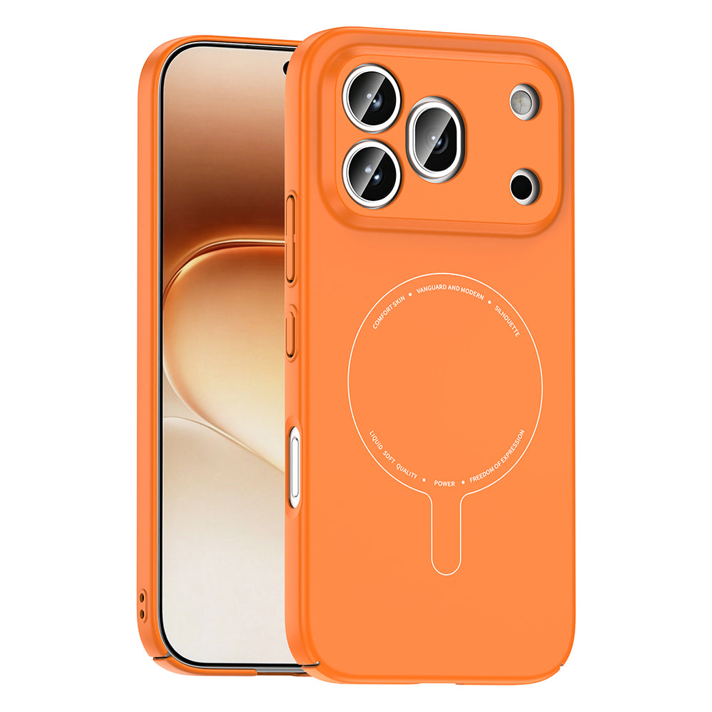 Honor 600 Pro 5G Kılıf M-Safe Şarj Özellikli Kamera Korumalı Zore Elio Sert PC Kapak Turuncu