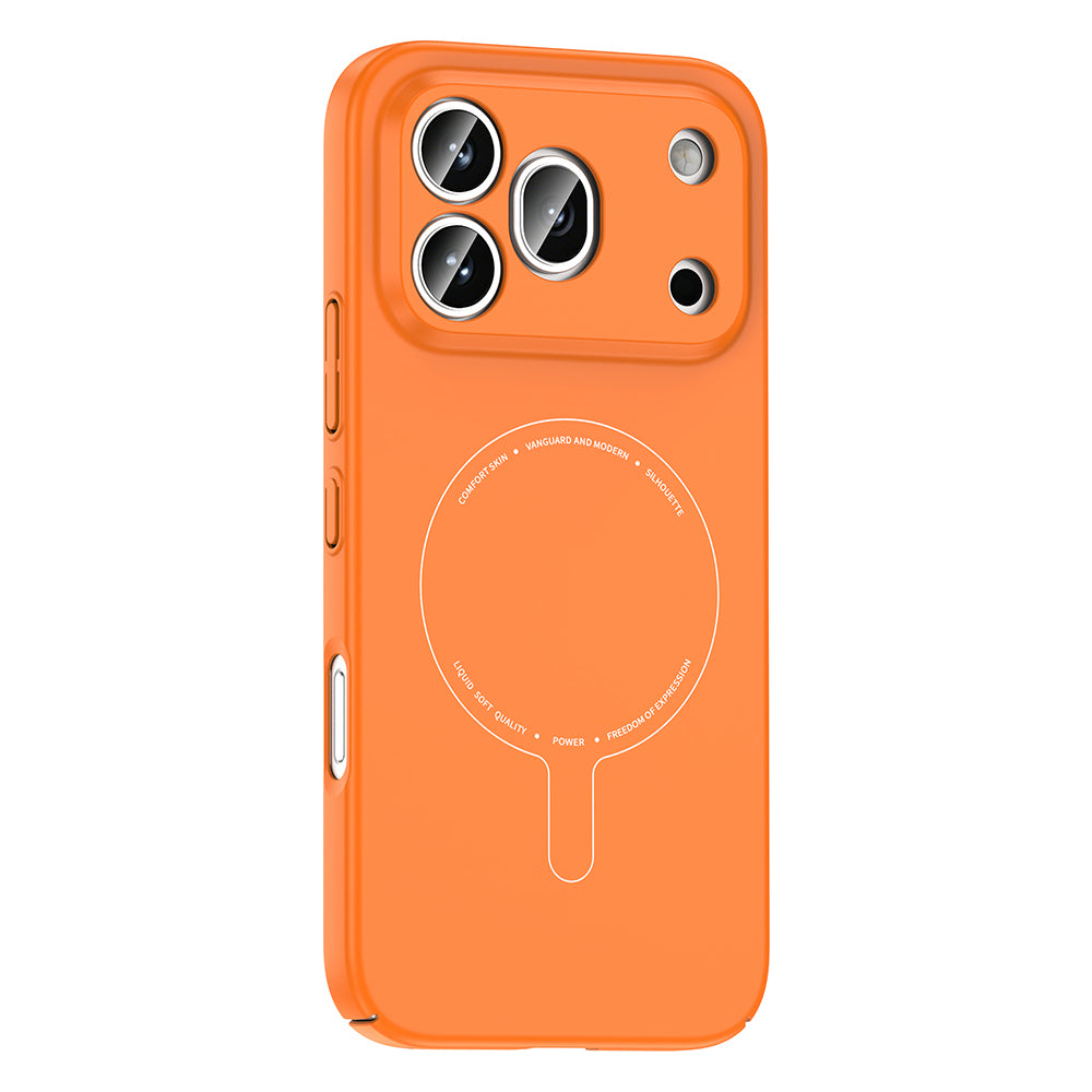 Honor 600 Pro 5G Kılıf M-Safe Şarj Özellikli Kamera Korumalı Zore Elio Sert PC Kapak Turuncu