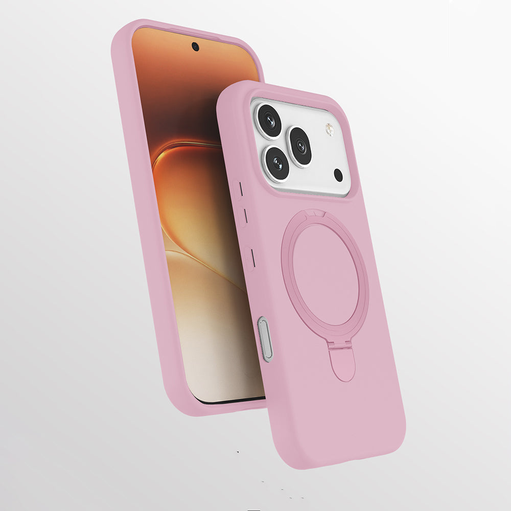 Honor 600 Pro 5G Kılıf M-safe Şarj Özellikli Standlı Zore Samara Kapak Pembe