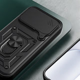 Honor 600 Pro 5G Kılıf Magnetik Standlı Kamera Korumalı Sürgülü Vega Kapak Siyah